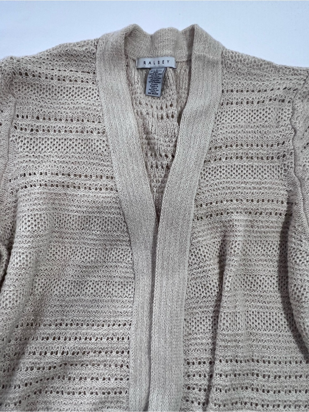 Ralsey Open-Weave Cream Cardigan